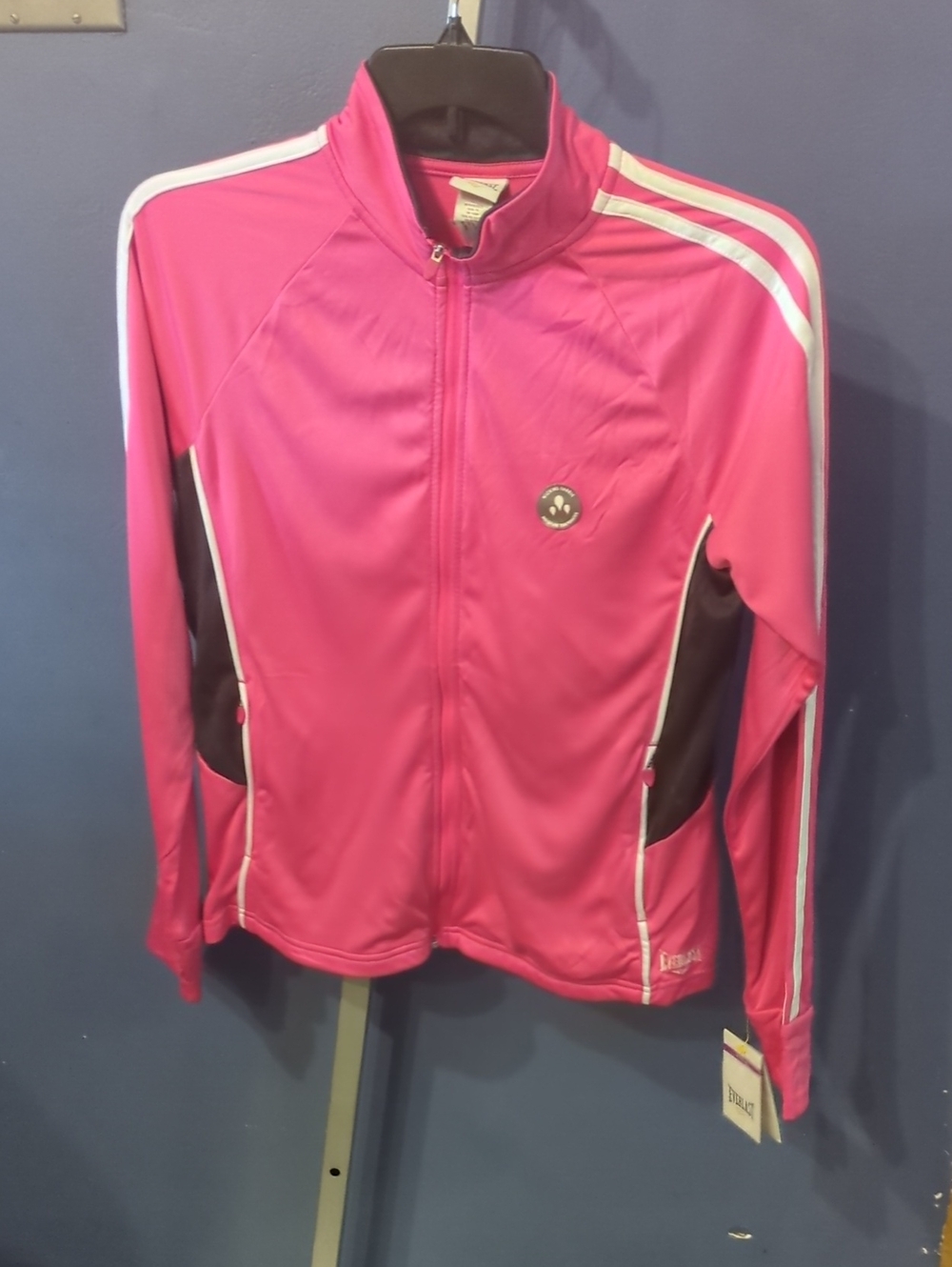 Everlast Women's XL Hot Pink Black Women's Track Jacket Thumb Holes ip Pockets